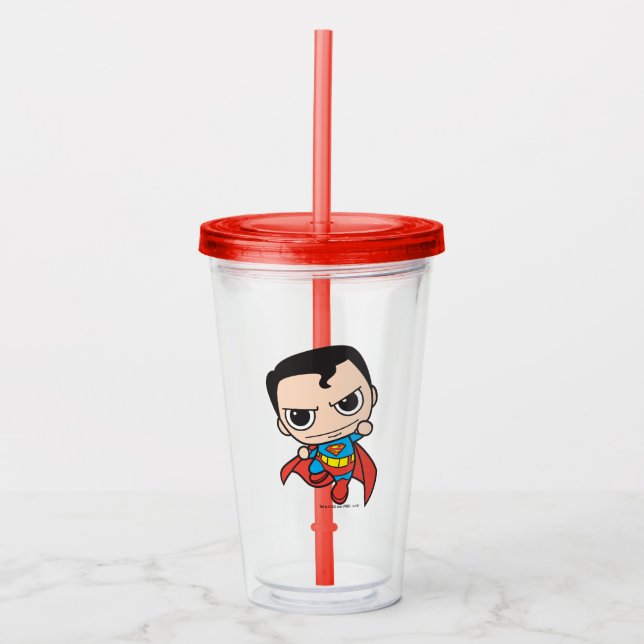 Vaso Acrílico Mini Superman Flying (Anverso)