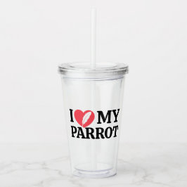 Vaso Acrílico Minimal Personalized Parrot Lover Quote Typography