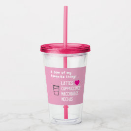Vaso Acrílico Mis cosas favoritas Café con hielo Rosa