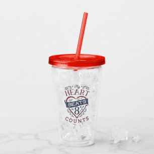 Vaso Acrílico Mis golpes de corazón en danza de 8 cuentas