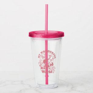 Vaso Acrílico Mis maravillosas flores retro del mundo
