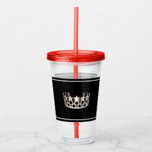 Vaso Acrílico Miss EE.UU. Tumbler acrílico de la corona de plata