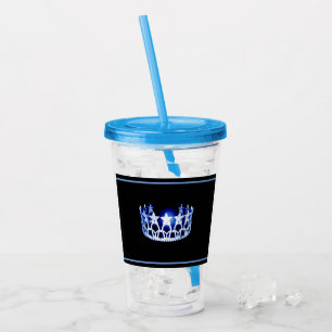 Vaso Acrílico Miss USA Blue Crown Acryler Tumbler
