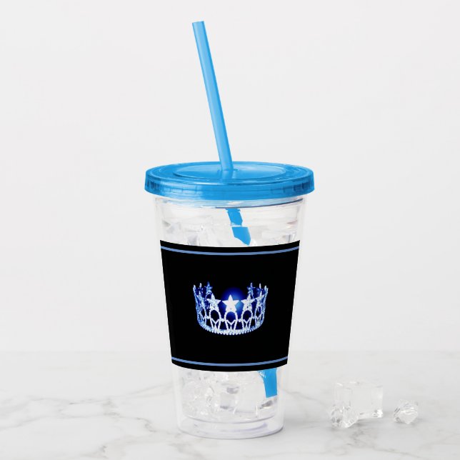 Vaso Acrílico Miss USA Blue Crown Acryler Tumbler (Anverso (hielo))