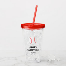 Vaso Acrílico Mitzvah Bar Personalizado