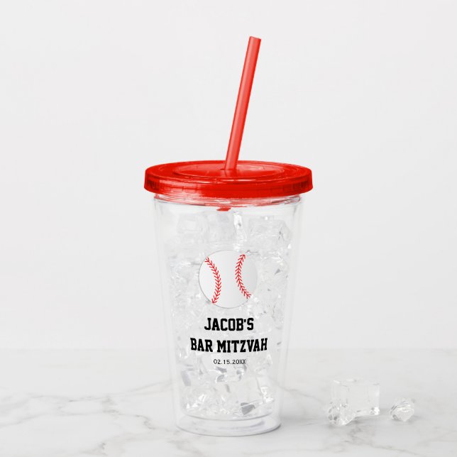 Vaso Acrílico Mitzvah Bar Personalizado (Reverso (hielo))