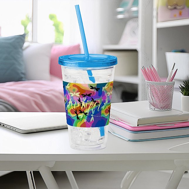 Vaso Acrílico Mod libélulas personalizadas   (Subido por el creador)