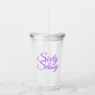Vaso Acrílico Moda Guión púrpura Sesenta años con 60º cumpleaños