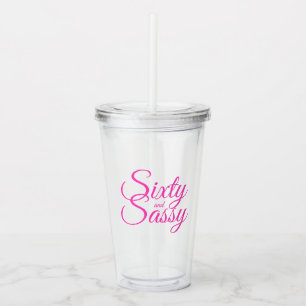 Vaso Acrílico Moda Guión rosa brillante Sesenta y elegante cumpl