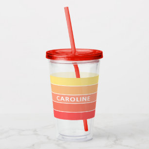 Vaso Acrílico Moda personalizado Sunny Summer Stripes Patrón de