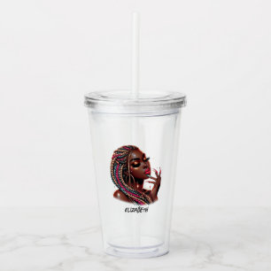 Vaso Acrílico Moda urbana empoderada mujer afroamericana