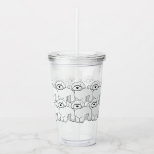 Vaso Acrílico Modelo blanco del perrito de Floofy