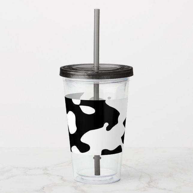 Vaso Acrílico Modelo de la vaca blanco y negro (Anverso)