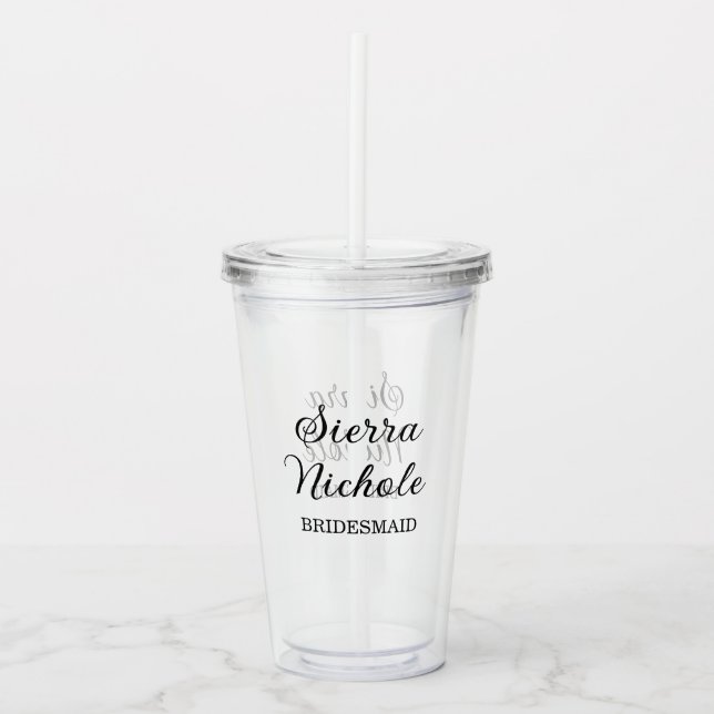 Vaso Acrílico Modern Bridesmaid Bridal Party Gifts (Anverso)