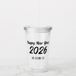 Vaso Acrílico Modern Custom Script 2026 Happy New Year