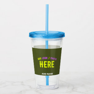 VASO ACRÍLICO MODERNO EJÉRCITO PERSONALIZADO VERIFICADO VERDE VE