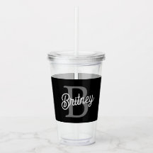 Moderno y elegante nombre de monograma guión gris