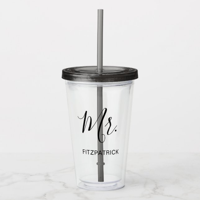 Vaso Acrílico Moderno y simple Sr. Groom Nuevo Elegante (Anverso)