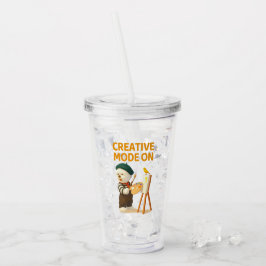 Vaso Acrílico Modo Creativo Activado: Artista Perro Bichon Pinto