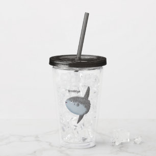 Vaso Acrílico Mola mola de pez luna oceánica lindo personalizado