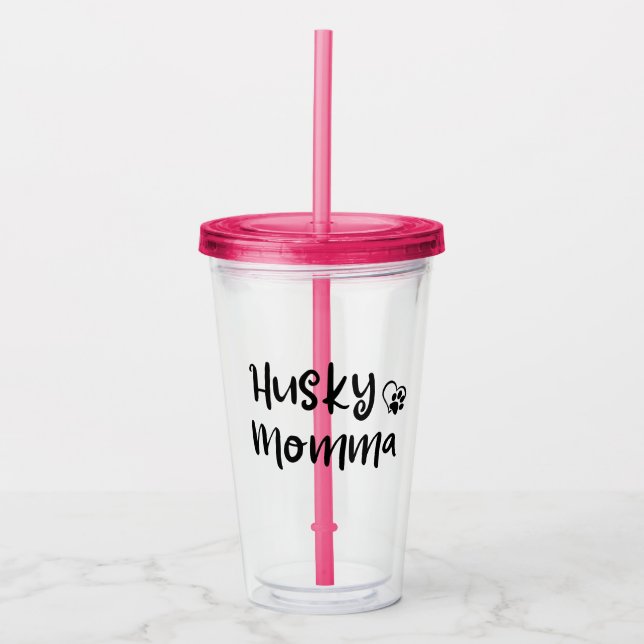 Vaso Acrílico Momia Husky (Anverso)