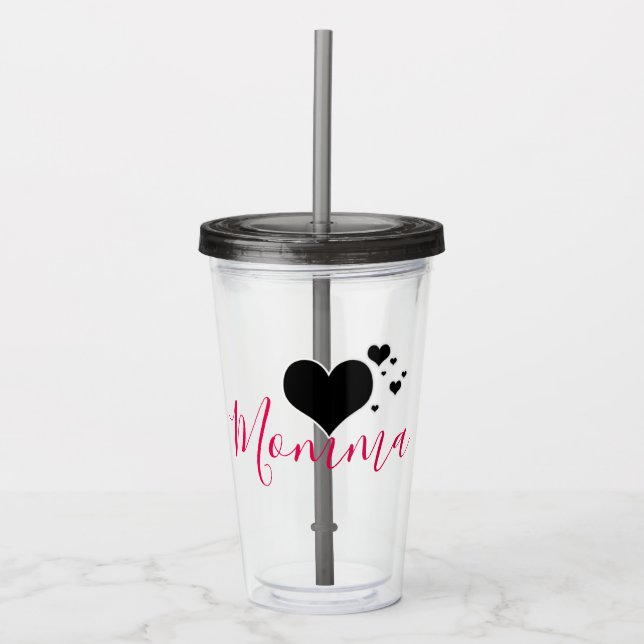 Vaso Acrílico Momma/personalizó cualquier nombre (Anverso)