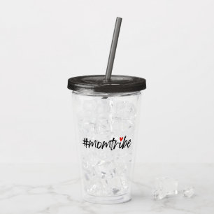 Vaso Acrílico #MomTribe Moderna escritura de escritura sobre l