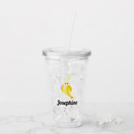 Vaso Acrílico Monograma banano feliz
