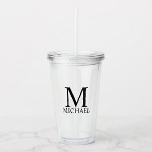 Vaso Acrílico Monograma clásico personalizado y nombre Tum acr