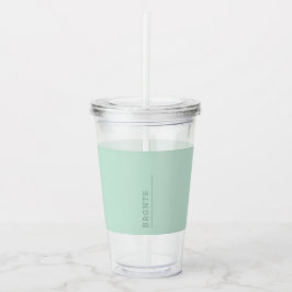 Vaso Acrílico Monograma de flujo de color Minty Tumbler acrílico