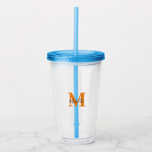 Vaso Acrílico Monograma de nombres e iniciativas personalizadas