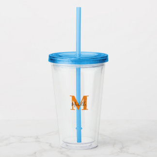 Vaso Acrílico Monograma de nombres e iniciativas personalizadas 