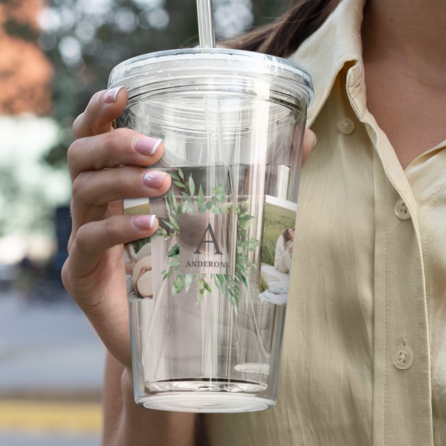 Vaso Acrílico Monograma dos fotos | Marco de vegetación personal (Subido por el creador)