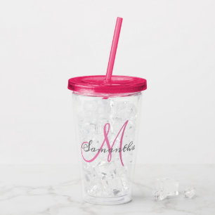 Vaso Acrílico Monograma Nombre personalizado