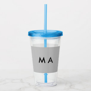 Vaso Acrílico Monograma simple añade tu letra nombre hombre mini