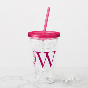 Vaso Acrílico Monograma simple personalizado