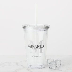 Vaso Acrílico Monograma y nombre de la dama de honor personaliza
