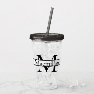Vaso Acrílico Monogramado simple personalizado