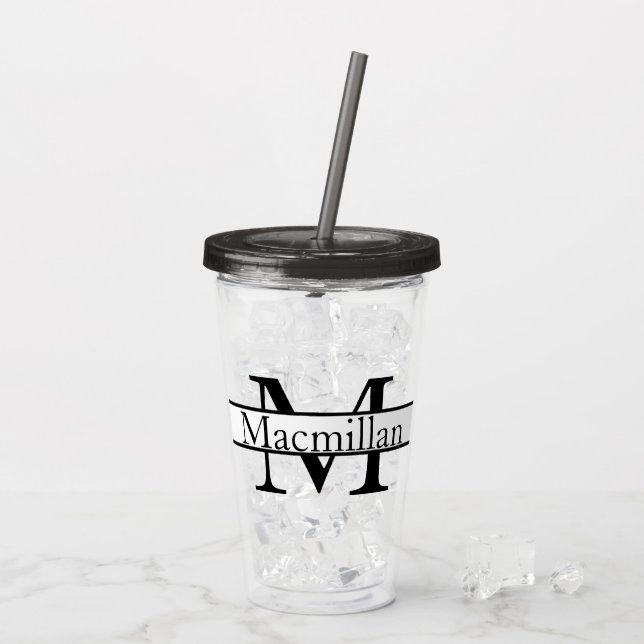 Vaso Acrílico Monogramado simple personalizado (Reverso (hielo))