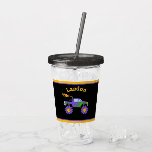 Vaso Acrílico Monster Truck Presupuesto Nombre Personalizado Ni