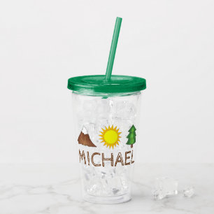Vaso Acrílico Montaña Sun Tree Camping Senderismo en los bosques