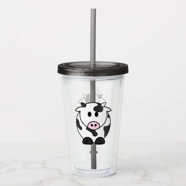 Vaso Acrílico Moo Tumbler – Cute Cow Cold Cup (Anverso)