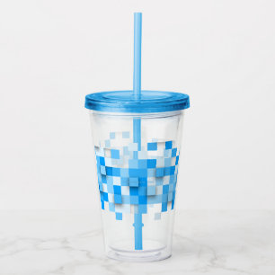 Vaso Acrílico mosaico de cuadros de SlipperyJoe moderno de tres-