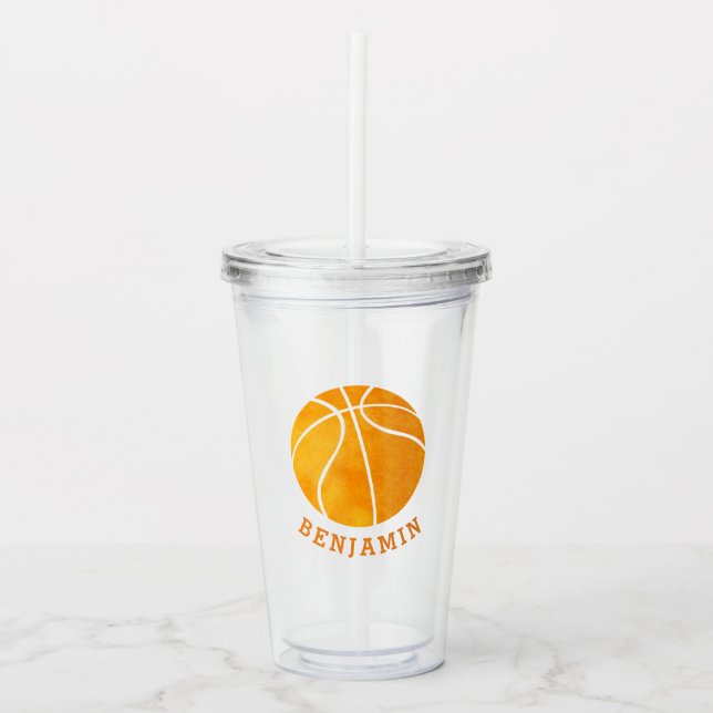 Vaso Acrílico Muchachos personalizados atléticos del baloncesto (Anverso)