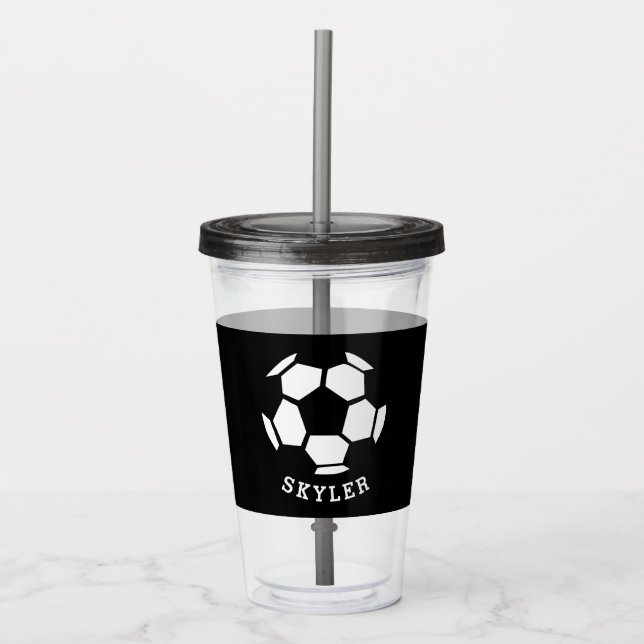 Vaso Acrílico Muchachos personalizados atléticos del fútbol de (Anverso)