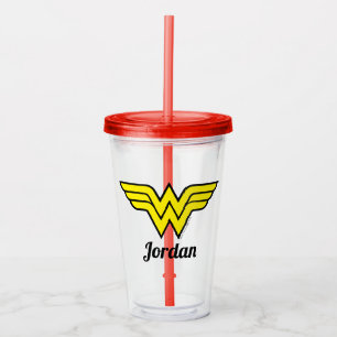 Vaso Acrílico Mujer Maravilla Logotipo clásico