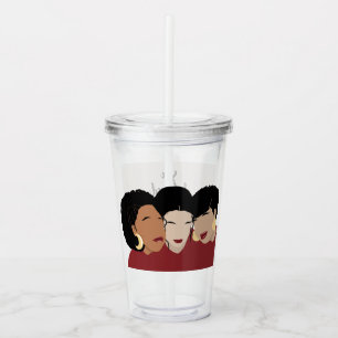 Vaso Acrílico Mujeres negras, hermanas amigas