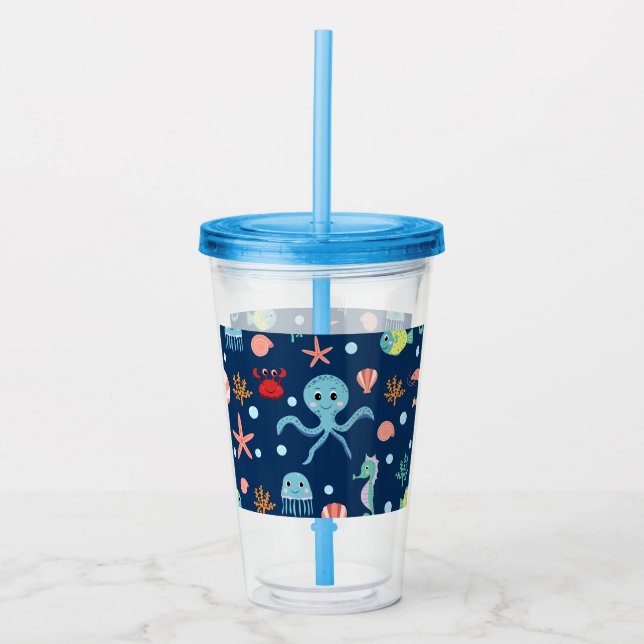 Vaso Acrílico Mundo del Mar (Anverso)