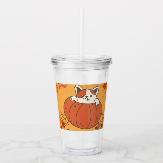 Vaso Acrílico Murugi Drinkware Collection PumkinPaws (Anverso)