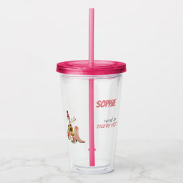 Vaso Acrílico Música de campo, guitarra acústica, Rosas, bota de